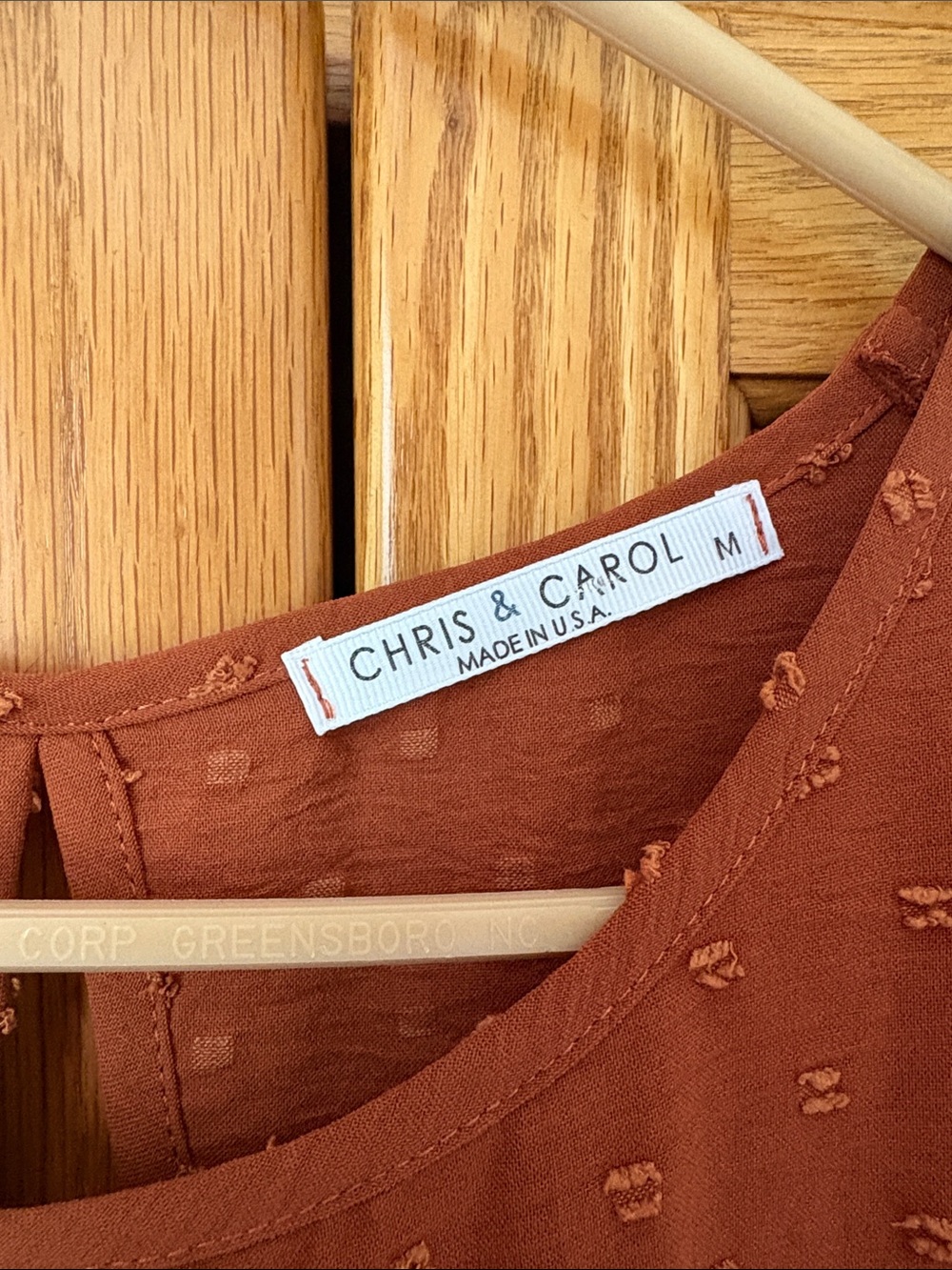 Women’s Rust Ruffle-Sleeve Dress - Picture 2 of 3